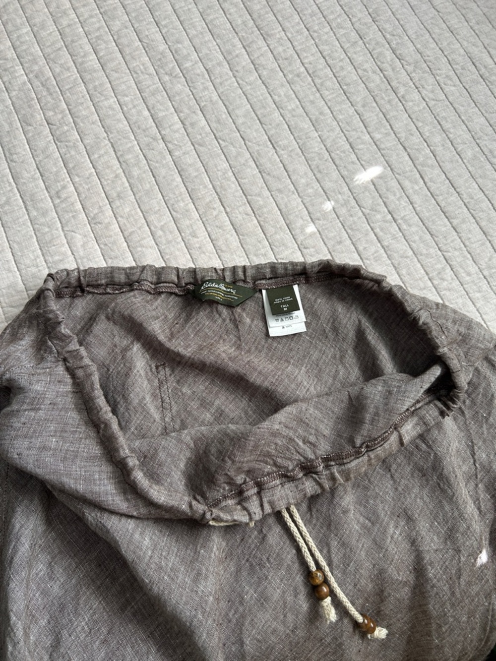 Vtg Y2K Eddie Bauer 100% linen pull on cottage Prairie western maxi skirt M tall - Picture 10 of 14